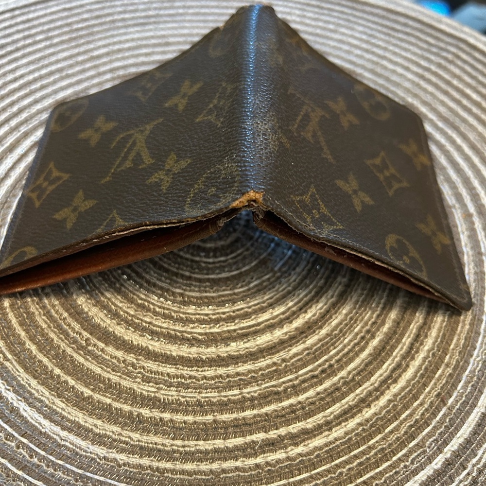 Vintage Louis Vuitton All Leather Wallet / Card Holder – Monogram Men’s Unisex - Picture 9 of 11